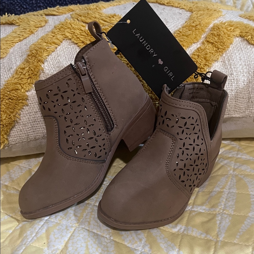 Tan Kids Ankle Boots